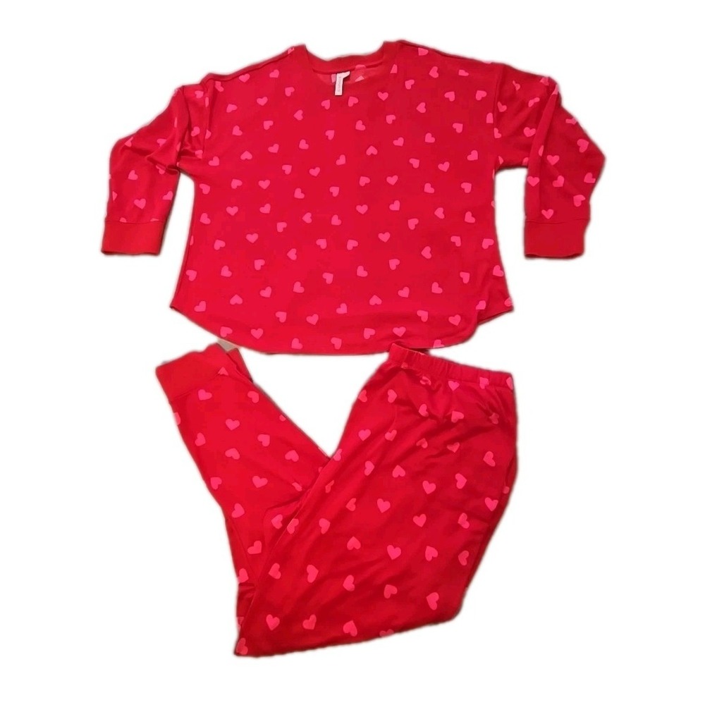 Joyspun Women's Pajama Set  Size 2XL (18-20) Valentine's Day Pink Hearts Love